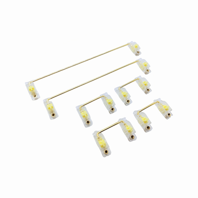 Tecsee Yellow Satellite Axis Transparent Keyboard Stabilizer Gold Plated Line Keycap Stabilizer for Diy Mechanical Keyboard PCB