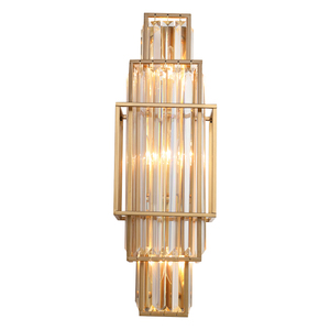 Nuevo diseño moderno cristal pared luz Led pasillo escalera comedor material metálico color dorado lámpara de pared interior - Product Image 2