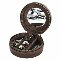 Vintage Crazy Horse en cuir boîte à bijoux organisateur boîte pour bagues colliers boucles d'oreilles voyage stockage titulaire hommes CF6011