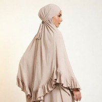Ensemble de Khimar Naturel Personnalisé pour Femmes, Vente en Gros OEM ODM, Vêtements Modestes Musulmans Islamiques