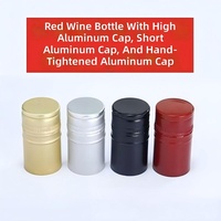 Bouchons à vis en aluminium couleur personnalisée pour bouteilles en verre, fermetures ROPP à jupe longue, noir mat, or, rouge pour spiritueux et huile d'olive