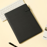 Personalizado A4 Horizontal paisaje de cuero lienzo grande de negocios hombres mujeres Cartera de cuero bolsa con Bloc de notas