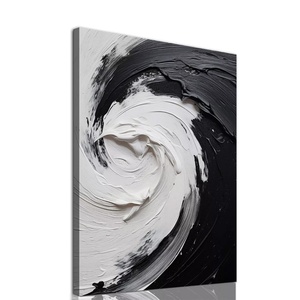 Decoración Moderna para el Hogar, Arte Abstracto para Pared, Mural en Lienzo, Pintura al Óleo de Naturaleza Muerta en Blanco y Negro Pintada a Mano, Arte Decorativo - Product Image 1