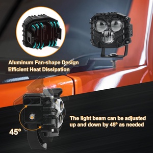 ओवोव 3 इंच की एलईडी लाइट डुअल रंग सफेद एम्बर, 12 वी डीसी 40 डब्ल्यू ऑफ रोड ड्राइविंग डिच लाइट स्पॉट बीम यूटव ट्रक के लिए - Product Image 4