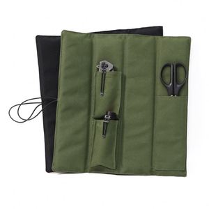 Canvas <b>Roll</b>-Up Camping <b>Tool</b> Organizer Multi-Pocket Portable <b>Tool</b> <b>Roll</b> <b>Bag</b> for Knives Foldable Canvas <b>Tool</b> Organizer - Product Image 3
