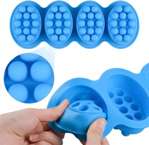 Massage <b>Soap</b> Mold - 2 Pcs4 Cavities Silicone <b>Soap</b> Mold for <b>Soap</b> Making Handmade Hair Brush Shampoo Bar Molds - Product Image 3