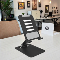 Supports de téléphone portable et de tablette en alliage d'aluminium métallique miniatures, pliables, réglables, rotatifs à 360 degrés, portables