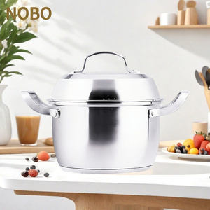 Elegante cucina di Design La Sera Stock Pot granito chirurgico in acciaio inox Set di casseruole con coperchi in acciaio - Product Image 1