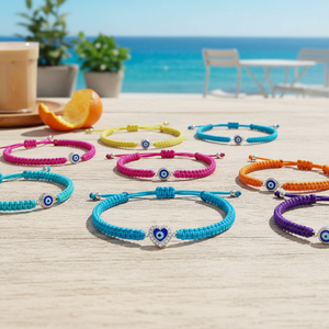 Pulseras de macromos de colores surtidos Pedido mínimo 12 piezas Pulseras de macromos con dijes de moda - Product Image 3