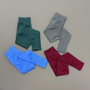 Leggings de yoga taille haute sans couture pour femme, effet froncé fessier, 44 couleurs unies, contrôle du ventre, effet galbe fessier, pantalon de sport longueur intégrale - Product Image 4