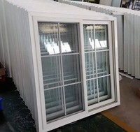 Fenêtre coulissante à simple vitrage en profilé PVC UPVC avec design de grille décorative pour fenêtres de maison