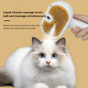 Hot Sale Charge Eco-Friendly ABS Luxury 3-in-1 Steamy <b>Pet</b> Spray Anti-Static Effective Hair Removal Grooming <b>Brush</b> for Cats - Product Image 3