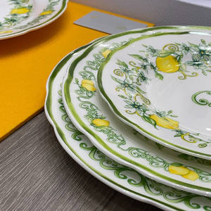 Ready to Ship Porcelain Classic Lemon Design Ceramic <b>Dinner</b> Plate <b>Set</b> Dinnerware Personal Use - Product Image 4