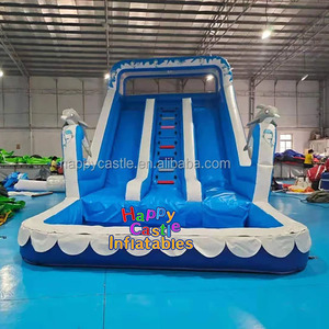 2024 điên đôi làn đường trượt nước 30ft với hồ bơi tách rời đồ chơi bơm hơi phụ kiện lâu đài bơm hơi với Slide - Product Image 4