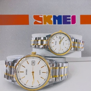 Skmei 1692 1693 حاوية من الفولاذ المقاوم للصدأ OEM ساعة شعار مخصص الرجال النساء الكوارتز المعصم ساعات الزوجين - Product Image 2