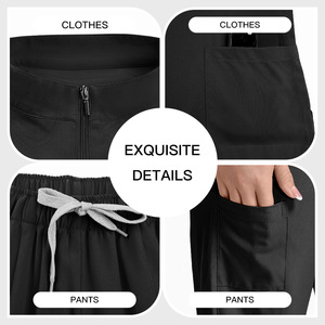 Dental <b>Scrub</b> Suit Women Short Sleeve Two Piece Set Moisture Wicking Stretch Uniform Hospital Workwear - Product Image 3