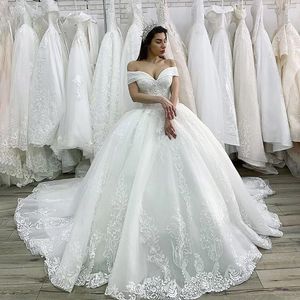 Nuovo Abito da Sposa a V con Scollo a Princesse, Elegante Abito da Sposa <span class=keywords><strong>Bianco</strong></span> in Pizzo a Trapezio, Abito da Sposa Senza Maniche con Sottogonna in Pizzo per Ragazza - Product Image 1