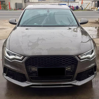 Nouveau kit de conversion de pare-chocs avant noir brillant de haute qualité pour Audi A6/S6 12-15 RS6 C7.5 16-18 à fixation par clip - Marque PNB, installation facile