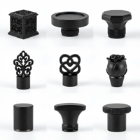 Fabricant de bouchons de parfum en zamac noir mat OEM/ODM, couvercle octogonal géométrique à étages pour bouteilles de vin et de parfum, anti-fuite