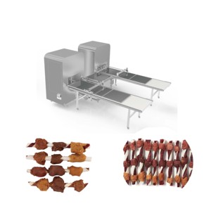Top Pet <span class=keywords><strong>Treats</strong></span> Comida para perros Hueso de cuero crudo Máquina para masticar bocadillos Fabricación Línea de procesamiento de brochetas de triple sabor - Product Image 1
