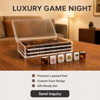 Tuiles de Mahjong en Acrylique, Ensemble de Mahjong Américain 3 Couches, 160 Pièces avec Boîte de Rangement, Luxe Écaille de Tortue, Logo Personnalisé, Fabrication OEM