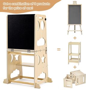 JQ Wooden Torre De Aprendizaje Lernturm Kids Foldable Kid Toddler <strong>Montessori</strong> Folding Step Stool Learning <strong>Tower</strong> for Kids - Product Image 2