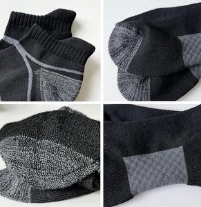 Calcetines tobilleros acolchados atléticos para hombre, calcetín para correr antiampollas que absorbe la humedad, logotipo personalizado - Product Image 6