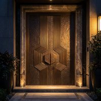 Porte d'entrée principale en cuivre de luxe, de qualité professionnelle, résistante à la rouille, durable, robuste et de haute sécurité pour appartement et villa, vente en gros