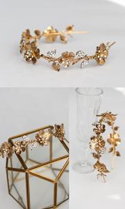 2020 नवीनतम सुरुचिपूर्ण हस्तनिर्मित विंटेज सोना चढ़ाना उच्च गुणवत्ता फूल वेडिंग दुल्हन hairbands - Product Image 5