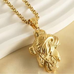 Collar de Acero Inoxidable para Hombre con Colgante de Águila del Desierto, Collar de Moda Hip-hop de Acero de Titanio de 18K para Hombre, Joyería de Moda - Product Image 3