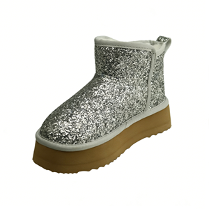 Wholesale OEM/ODM Silver Glitter Snow <strong>Boots</strong> Winter Warm <strong>Boots</strong> Thick Rubber Sole <strong>Sparkly</strong> Fashion Shoes Factory Direct Sale - Product Image 4