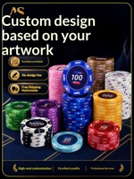 Ensemble complet de jetons de poker Texas Hold'em personnalisés, jetons de style casino, jetons personnalisés assortis, design double face