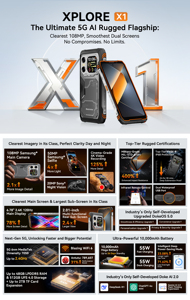 Blackview XPLORE X1 120HZ Refresh 6.78'' 5G Smartphone Octa Core 12GB 256GB 50MP Front NFC Rugged Phone 108MP Rear 55W 10000mah - Product Image 5