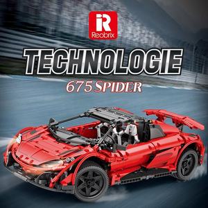 Reobrix Block 1002-D Technical McLarens Machinery Spider <span class=keywords><strong>675</strong></span> <span class=keywords><strong>LT</strong></span> RC Sports Car 1886PCS Model Assembly Brick - Product Image 2