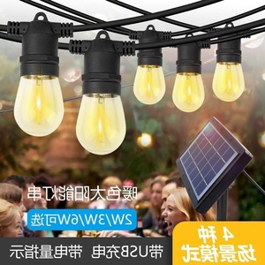 Solar <b>Led</b> <b>Light</b> Strings 14 Bulbs Outdoor Garden Patio Decoration With Solar Panel And stakes - Product Image 2