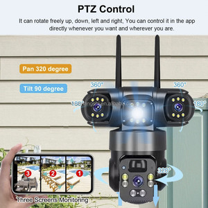 V380 Pro 3 ống kính 1080P 5MP 3 gam năng lượng mặt trời tầm nhìn ban đêm ngoài trời PTZ tự động theo dõi không dây IP66 CCTV <span class=keywords><strong>Camera</strong></span> An Ninh - Product Image 5