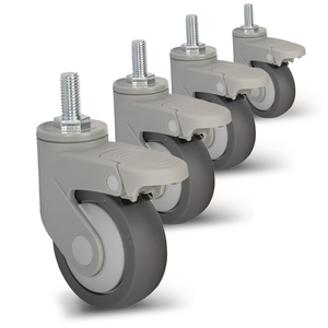 <span class=keywords><strong>Roulettes</strong></span> pivotantes de haute qualité avec tige filetée, <span class=keywords><strong>roulettes</strong></span> pivotantes de 3 pouces, plaque supérieure en TPR, <span class=keywords><strong>roulettes</strong></span> médicales <span class=keywords><strong>pour</strong></span> <span class=keywords><strong>lit</strong></span> <span class=keywords><strong>d</strong></span>'hôpital - Product Image 1