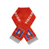 Nouveau produit écharpes caractéristiques du Cambodge pour les écharpes personnalisées de drapeau de club de fan et de suiveur