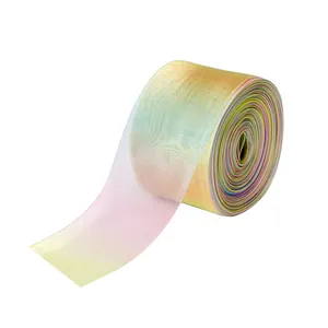 Custom organza ribbon rainbow 50 yards per roll