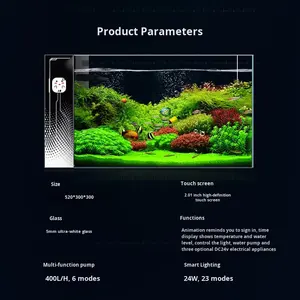 Akuarium Kaca Ultra-putih Ramah Lingkungan, Senyap, untuk Rumah, Meja, Ruang Tamu, Kantor, dengan AI Cerdas, Desain Terbuka, dan Ukuran Kecil. - Product Image 5