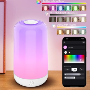 Hot Selling Smart <b>LED</b> RGB Night Light <b>Table</b> Lamp Dimmable Rechargeable Atmosphere Light for Bedroom & Living Room <b>Bedside</b> Use - Product Image 4