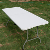 Senruihome Table Pliante en Plastique 6 Pieds Blanche, Table Pliante 180 Cm