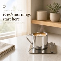 Ensemble tasse à café à double paroi et soucoupe, logo couleur personnalisé, en acier inoxydable, tasse à café, tasse de camping, tasse de voyage avec poignée