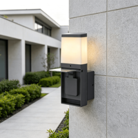 Lampu Taman Luar Ruangan Fungsi Ganda dengan Catu Daya Terintegrasi, Lampu Bollard dengan Soket EU yang Dapat Dibuka ke Atas, G9 35W, Bodi Aluminium