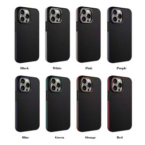 Étui de téléphone coloré de luxe pour Iphone 16 Pro Max en Fiber de carbone Anti empreinte digitale couverture de téléphone lentille de caméra support en métal - Product Image 2