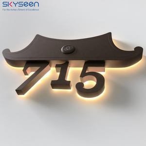 SKYSEEN personnalisé illuminé numéro de chambre signes 3D Cube sonnette acrylique lettre rétro-éclairé LED signe <span class=keywords><strong>pour</strong></span> la maison et les hôtels/appartements - Product Image 1