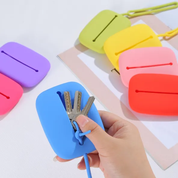 Hot-sale Silicone Key Storage Bag Mini Pouch Key Chain Holder Silicone Key Card Holder Wallet
