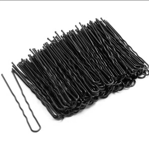 Ouranmi PFQ37 100 pièces/sac Pinces à <span class=keywords><strong>chignon</strong></span> en métal noir et or en forme de U, épingles à cheveux de mode pour salon, accessoires de coiffure de mariée - Product Image 4