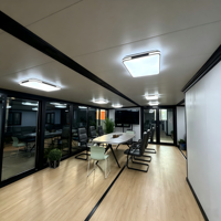 Maison conteneur extensible de 40 pieds, chambre et salon, bâtiment modulaire préfabriqué, design moderne, respirant, économique, atelier, école