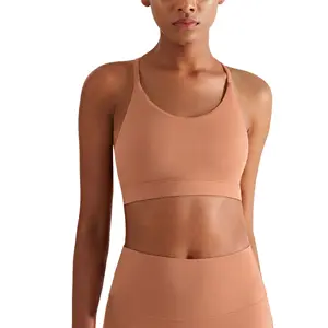 OEM LULU-Chaleco con cinturón para yoga, ropa interior deportiva sexy y desnuda, belleza triangular, para colgar en la espalda, cuello halter, Europa y América, 2022